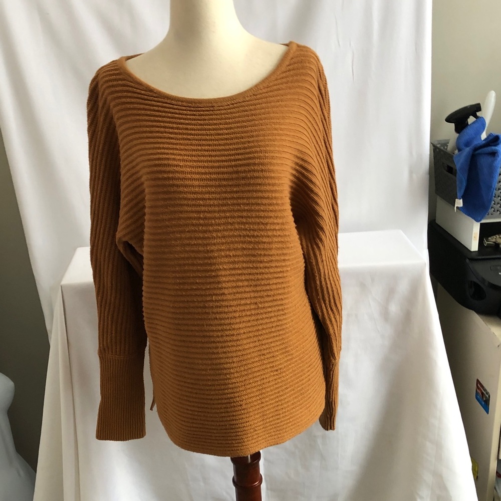 Rachel Zoe Warm Brown Ribbed Sweater